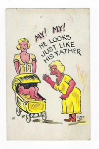 Vintage Postcard My! My! He Looks Just Like His Father-Elmer Anderson - Picture 1 of 2