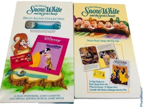 🔥 2 Vintage Disney's Read Along • Snow White & 7 Dwarfs • Book Watch Pop Up Set - Picture 1 of 3