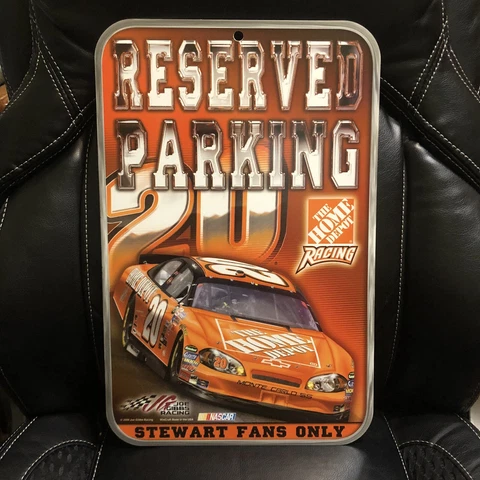 Tony Stewart Fans Only Reserved Parking Sign NASCAR 2006 Poster Orange RARE Cover
