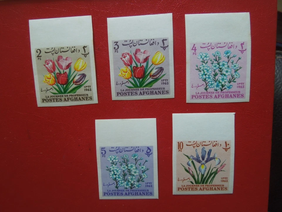 G 5197  AFGANISTAN 1964  FLOWERS  TULIP TEACHERS DAY IMPERF SET  MNH - Image 1 of 1