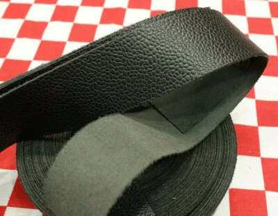 THIN HORWEEN BLACK DUBLIN LEATHER STRAP W/ BRANDY PRINT 3.5oz, SELECT YOUR SIZE - Image 1 of 4