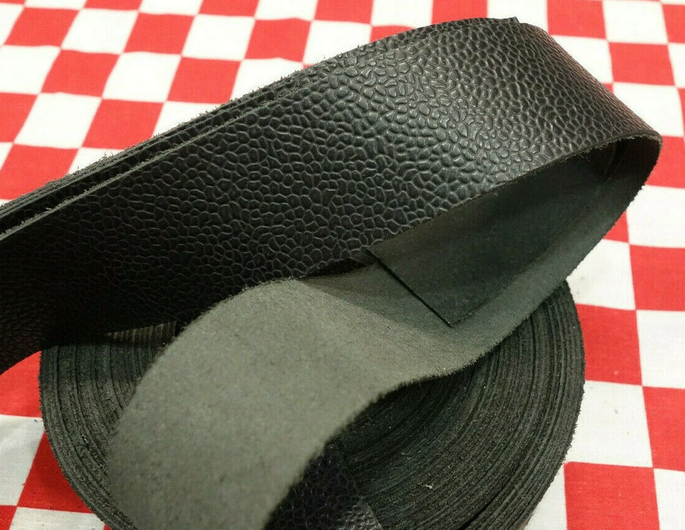 THIN HORWEEN BLACK DUBLIN LEATHER STRAP W/ BRANDY PRINT 3.5oz, SELECT YOUR SIZE - Image 1 of 4