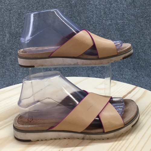 Sandali UGG donna 8 5 piatti scorrevoli incrociati comfort 1016191 marroni slip on