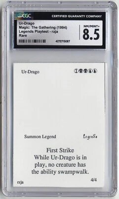 Graded Ur-Drago CGC 8.5 Legends Playtest Card rzja 1994 WOTC MTG Magic Vintage! - Image 1 of 2