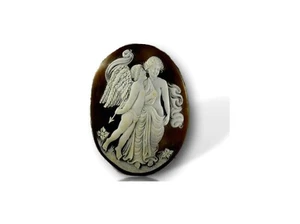 Cameo Shell Pendant Woman and Brooch with Engraving of Aphrodite Made in Italy - Picture 1 of 2