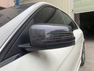 Cubierta de marco lateral de espejo de fibra de carbono para Benz A B C E S CLA GLA CLS GLK Foto 1 de 4