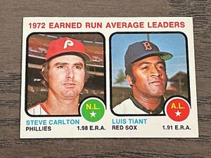 1973 Topps ERA Leaders Steve Carlton Luis Tiant #65 