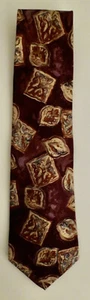 Neiman Marcus Brand Tie 100% Silk Burgundy/Yellow 57" - Picture 1 of 4