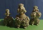 Vintage Porcelain Gray Spaghetti Poodle Lot Mom Puppies