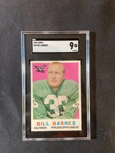 Read description--1959 Topps Football #25 Bill Barnes graded 9