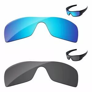 Black & Ice Blue Polarized Replacement Lenses For-Oakley Batwolf OO9101 - Picture 1 of 6