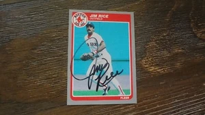 1985 FLEER JIM RICE   AUTOGRAPHED BASEBALL CARD - Picture 1 of 2