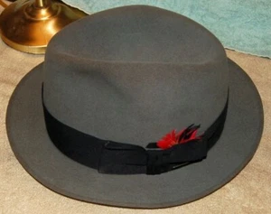 Dobb's New Yorker Vintage Herren Fedorda Hut, grau/braun, Größe 7 1/4 - H6 - Bild 1 von 3