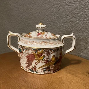 RARE Royal Crown Derby Olde Avesbury Sugar Container Multicolored Birds Flowers - Picture 1 of 15