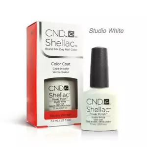 CND Shellac American French UV Gel Polish ~ Studio White + Romantique 0.25 oz - Picture 1 of 2