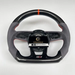For Audi S3 S4 S5 B9 RS3 RS4 RS5 A3 A4 A5 Carbon Steering Wheel Grey Leather - Picture 1 of 10