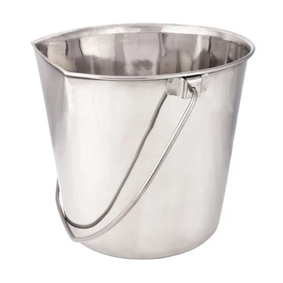 ProSelect Stainless Steel Flat Sided Pails — Durable Pails for Fences, Cages,... - Image 1 of 4
