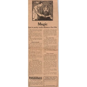 Pepsodent Dentifricio Offerta Prova Gratuita Dentifricio 1923 Rivista Pubblicità Clip AE1-1 - Foto 1 di 2