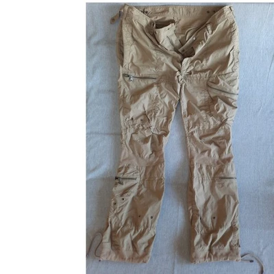 Pantalones cargo de aviación Ralph Lauren RLX beige bolsillos con cremallera cordón tobillos VER Foto 1 de 4