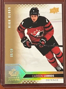 Carson Lambos High Gloss 08/10 2022 Upper Deck Team Canada Juniors #14 - Picture 1 of 2