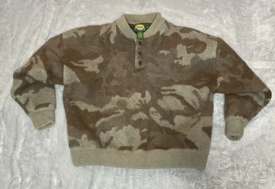 Cabelas Heavyweight Wool Camo Sweater Youth Women XXL Cold Weather Wind - Image 1 of 4
