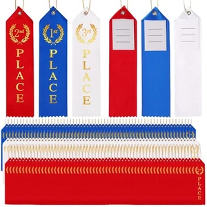 180 Pcs Award Ribbons 1st 2nd 3rd Place Flat Carded for Competition Sports - Picture 1 of 7