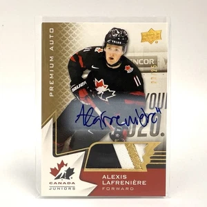 2020-21 UD Team Canada Juniors Alexis Lafreniere /25 Premium Auto 3 Color Patch - Bild 1 von 2