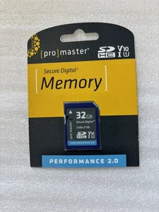 ProMaster SDHC 32GB Performace 2.0 SD Memory Card - New/Sealed - Picture 1 of 2