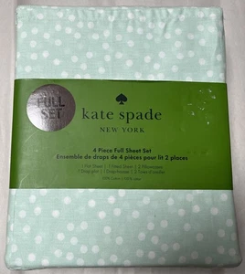 NIP KATE SPADE HOLIDAY SCATTER POWDER BLUE 100% COTTON FULL SHEET SET - Picture 1 of 2