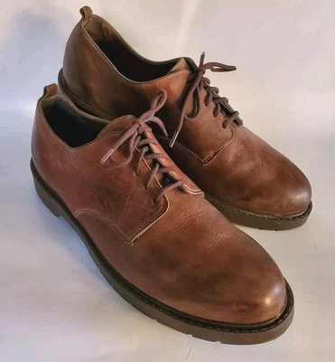 De Colección Para Hombres 12M Derby Zapatos con Cordones Antiguos Usados Pátina Clase Zodiaco Modernidad EE. UU. Foto 1 de 4