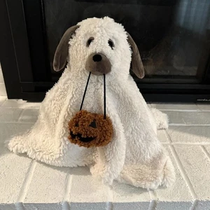 Pottery Barn Doug the Dog Ghost Pillow Halloween Sofa Decor Trick or Treat 30 cm - Picture 1 of 4
