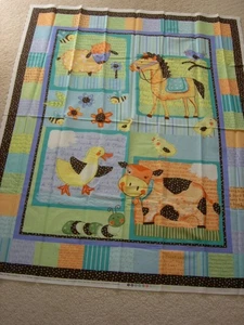 NEW Baby Farm Animals-Cotton Quilt Fabric Panel Wall hanging CP30230 Springs - Picture 1 of 5