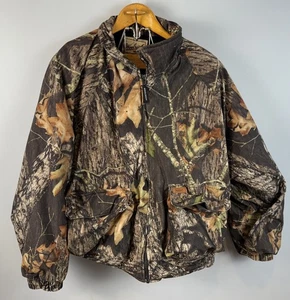 Vintage Woolrich Hunting Jacket Camo Mossy Oak Break Up Quilt Insulated Mens XL - Picture 1 of 9