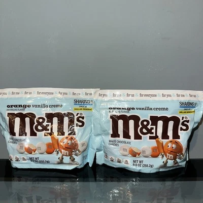 2x Orange Vanilla Creme White Chocolate M&Ms Limited Edition 9oz Bags 01/2026 - Image 1 of 2