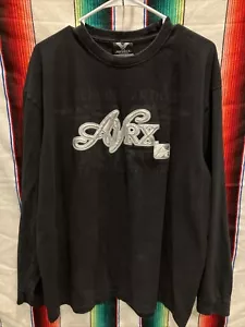 VINTAGE Avirex Shirt Men’s XL Black Cotton Graphic Cross Cyber Emo Y2K 24.5x29 - Picture 1 of 5
