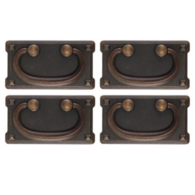 4/8x Vintage Bronze Drawer Cabinet Ring Pull Handles Metal Drop Ring Pull Handle - Image 1 of 4