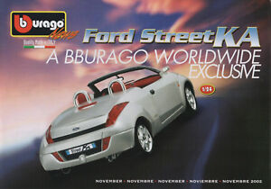 Bburago-November 2002-Ford KA-Ford Focus-Fiat 500 Abarth-BMW Z8-Faltblatt-neu