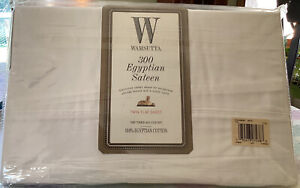 NWT WAMSUTTA EGYPTIAN SATEEN TWIN FLAT SHEET 300 Ct 100% COTTON White
