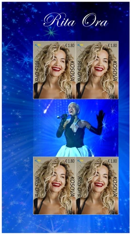 Kosovo Stamps 2022. Rita Ora: Singer. Souvenir Sheet MNH Cover