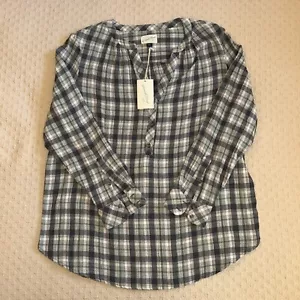 Universal Thread Shirt Plaid Long Sleeve Round VNeck ButtonFront Tunic NWT SzXXL - Picture 1 of 7