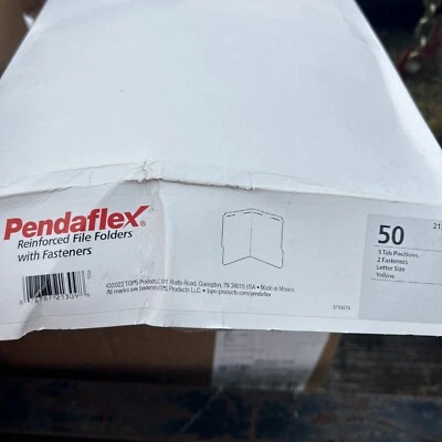 New, Pendaflex Reinforced File Folders With Fasteners- Yellow- 50 Pack  - Image 1 of 3