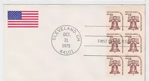 TurtlesTradingPost- Liberty Bell Booklet Pane- 1976 FDC 1595a Unsigned Cachet - Picture 1 of 1