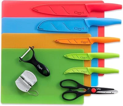OZERI Elite Chef 17-Piece Stainless Steel Knife & Cutting Mat Set - [FREE SHIPPING]