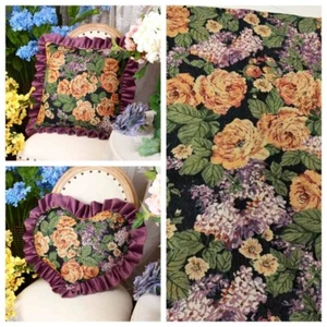Vintage Yellow Rose French Decorative Jacquard Tapestry Upholstery Fabric DIY - Picture 1 of 10