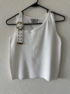 Vintage Joseph A Paris London New York White Top Gold Buckle Bratz Y2K Sz S - Picture 1 of 8