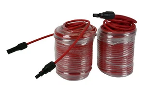 1 par de conector de extensión de panel solar de 100 pies 10 AWG cable fotovoltaico rojo - Imagen 1 de 4