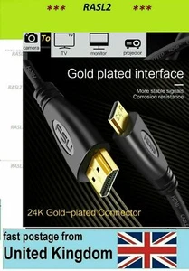 Camera to HD TV / Monitor HDMI Cable for Canon PowerShot SX60 HS, S120 G15  G16 - Picture 1 of 5