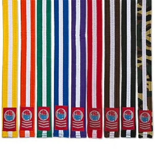 Пояса ранга боевых искусств каратэ таэквондо ребенка взрослого двойной надежном белая полоса - Изображение 1 из 1