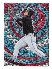 2023 PANINI CHRONICLES JACOB BERRY SPECTRA RED DISCO PRIZM #14/25 (MARLINS)