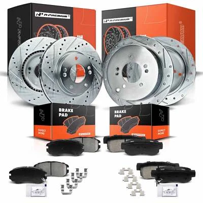 A-Premium Drilled Rotors & Brake Pads Front & Rear for Hyundai Tucson 05-09 Kia - Изображение 1 из 4
